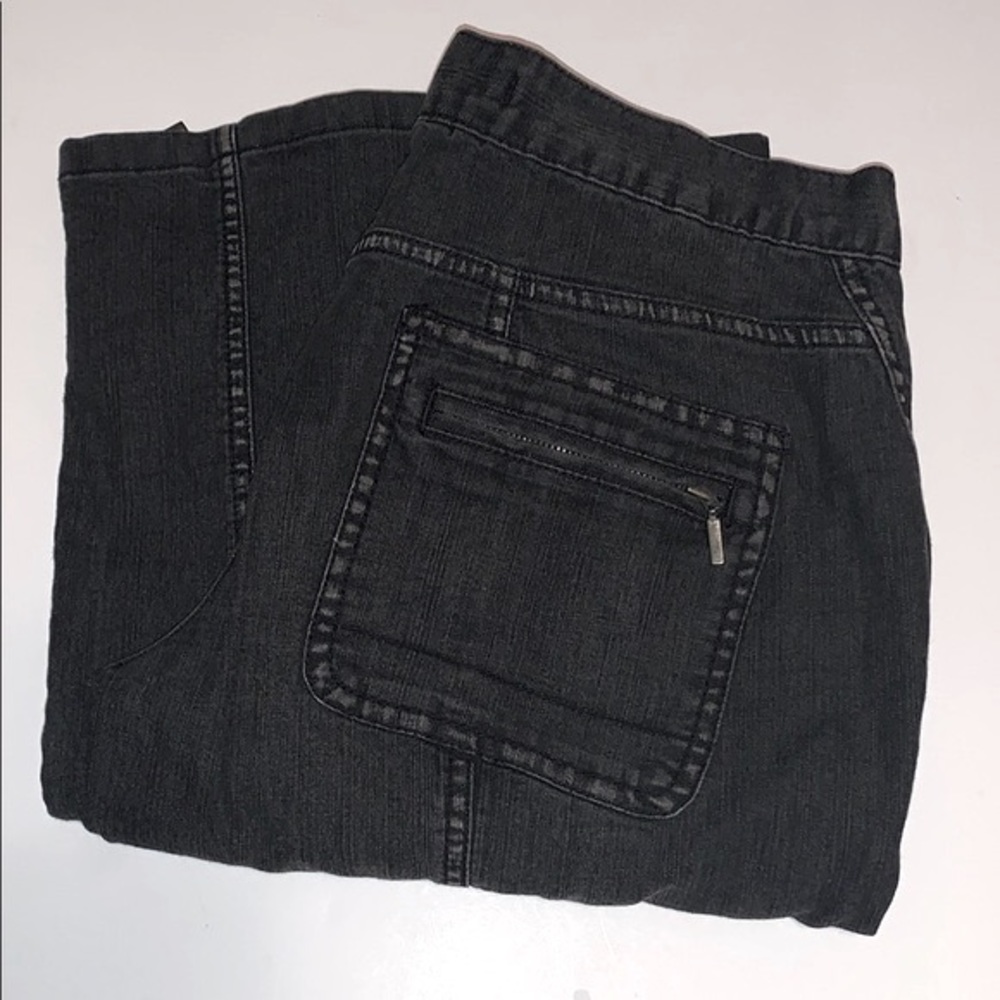 Vintage Express Vintage Night Shade Black Utility Jeans Distressed Mid Rise 6